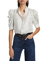 Gillian Striped Silk Blouse