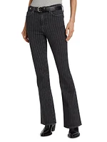 Le High Flare Pinstriped Jeans