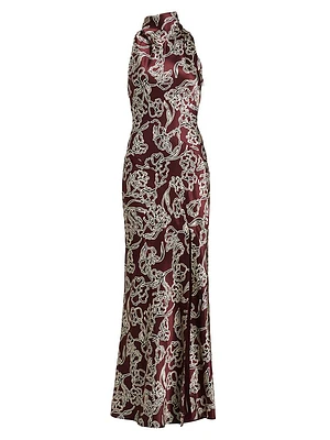Demi Floral Silk Sleeveless Maxi-Dress