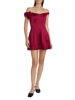 Lily Satin Off-The-Shoulder Minidress