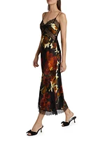 Juliette Lace-Trimmed Floral Midi-Dress