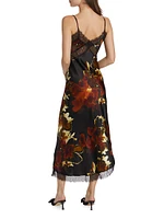 Juliette Lace-Trimmed Floral Midi-Dress