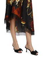 Juliette Lace-Trimmed Floral Midi-Dress