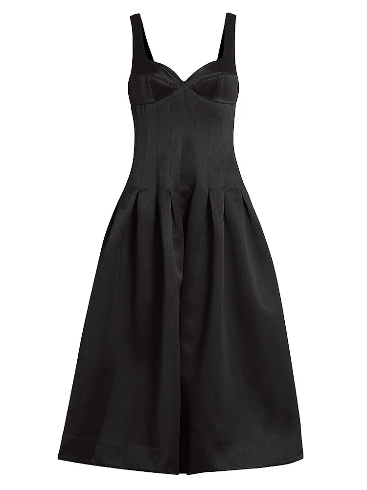 Cory Corset-Waist Midi-Dress