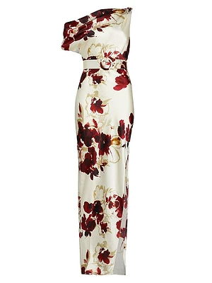Halle Floral Asymmetric Gown