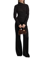 Joey Ruched Mesh Long-Sleeve Top
