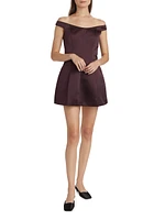 Lima Satin Off-The-Shoulder Minidress
