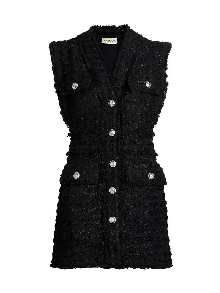 Sylvia Fringed Tweed Minidress