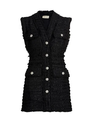 Sylvia Fringed Tweed Minidress