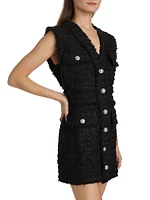 Sylvia Fringed Tweed Minidress