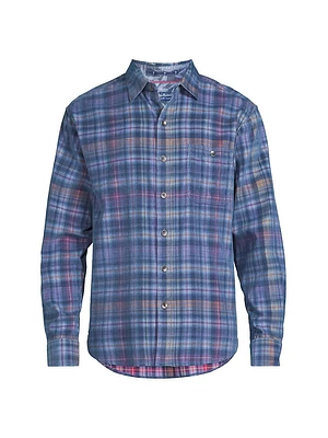 Coastline Cord Harbor Check Button-Up Shirt