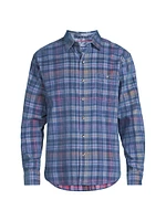 Coastline Cord Harbor Check Button-Up Shirt