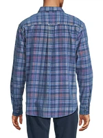 Coastline Cord Harbor Check Button-Up Shirt