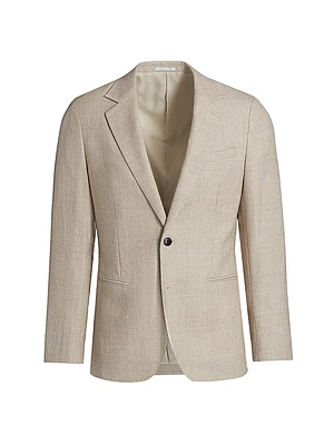 Elliot Wool-Linen Single-Breasted Blazer