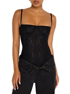 Corset Demi Mesh Bodysuit