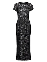 Breach the Surface Natalie Baby Tee Lace Maxi Dress