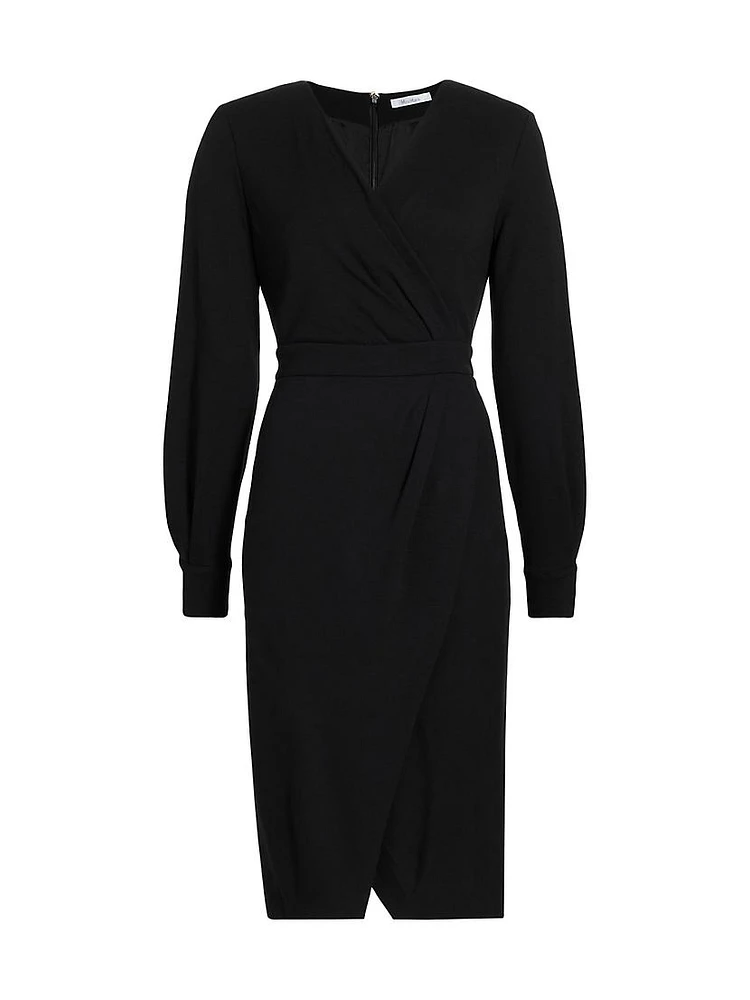 Virtus Jersey Surplice-Neck Midi-Dress