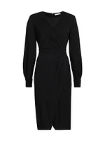 Virtus Jersey Surplice-Neck Midi-Dress