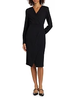 Virtus Jersey Surplice-Neck Midi-Dress