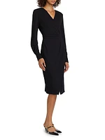 Virtus Jersey Surplice-Neck Midi-Dress