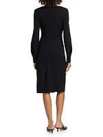 Virtus Jersey Surplice-Neck Midi-Dress