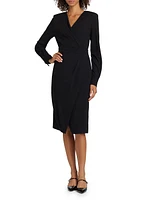 Virtus Jersey Surplice-Neck Midi-Dress