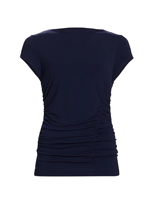 Mima Short-Sleeve Ruched Top