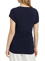 Mima Short-Sleeve Ruched Top