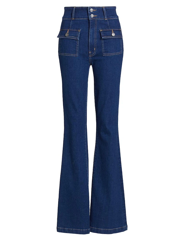 Barlow Pocket-Front High-Rise Flare Jeans