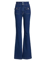 Barlow Pocket-Front High-Rise Flare Jeans