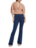 Barlow Pocket-Front High-Rise Flare Jeans