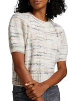 Short-Sleeve Blouson Sweater