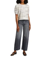 Short-Sleeve Blouson Sweater