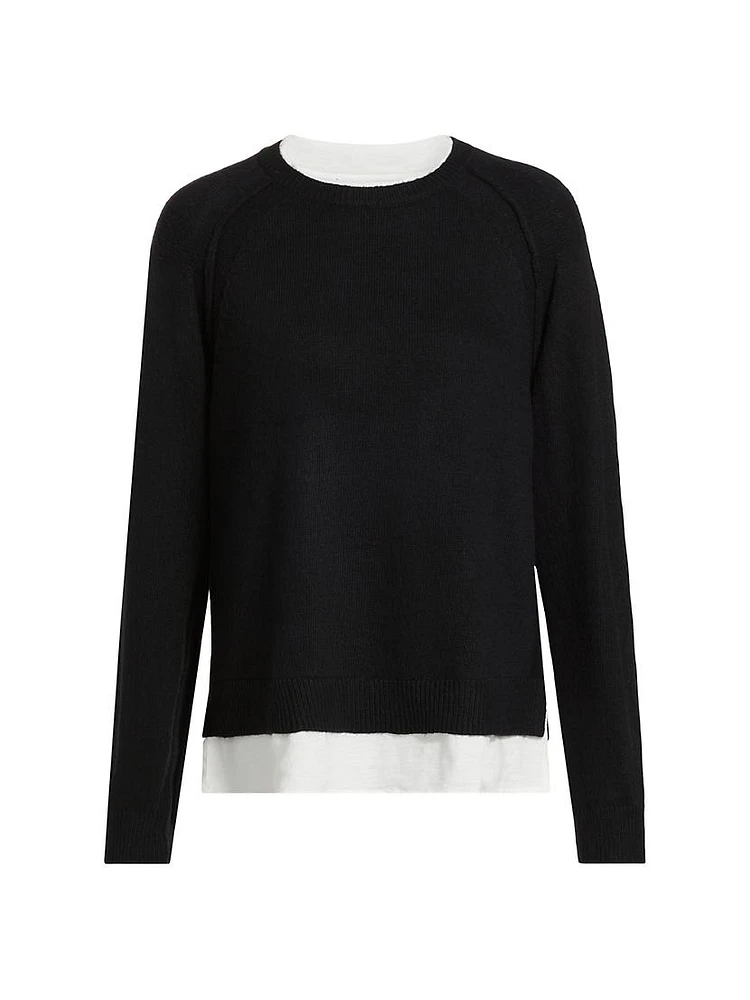 Layered Two-Tone Knit Top