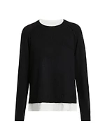Layered Two-Tone Knit Top