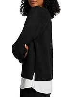 Layered Two-Tone Knit Top