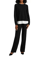 Layered Two-Tone Knit Top
