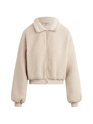 Faux-Shearling Zip-Up Jacket