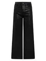 Jodie Coated-Denim High-Rise Wide-Leg Jeans