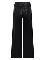 Jodie Coated-Denim High-Rise Wide-Leg Jeans