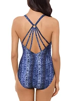 Via Roma Drew Printed Twist-Front One-Piece Swimsuit