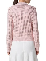 Chunky Knit Mesh Cardigan Bomber