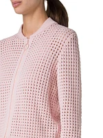 Chunky Knit Mesh Cardigan Bomber