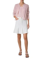 Chunky Knit Mesh Cardigan Bomber