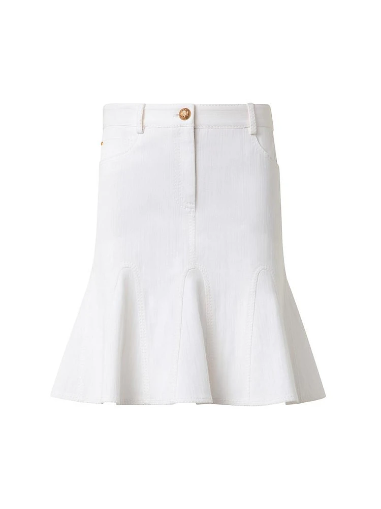 Denim Godet Skirt