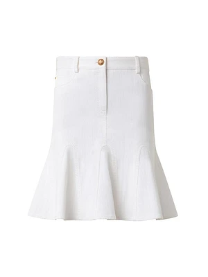 Denim Godet Skirt