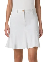 Denim Godet Skirt
