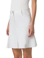 Denim Godet Skirt
