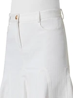 Denim Godet Skirt