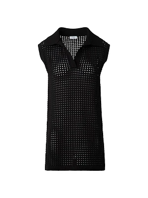 Mesh Knit Sleevless Tunic Top